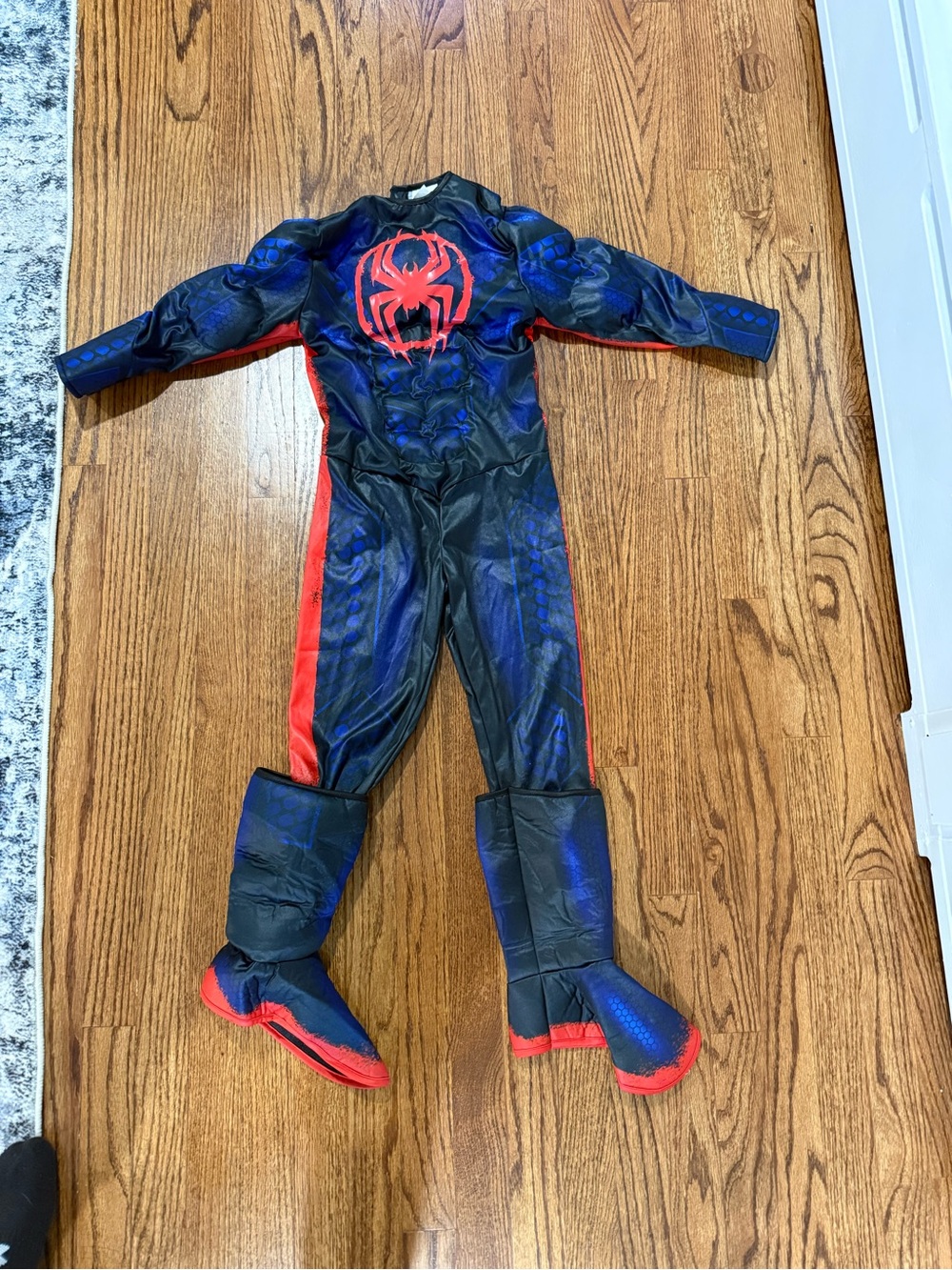 Kids Spider-Man Muscle Costume Size Small 6 Black Blue Red